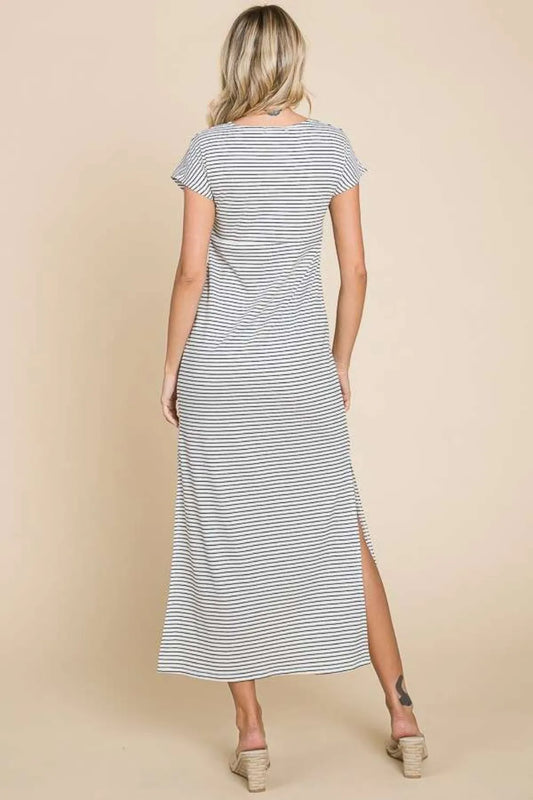 Culture Code Striped Twisted Detail Dress – view 2