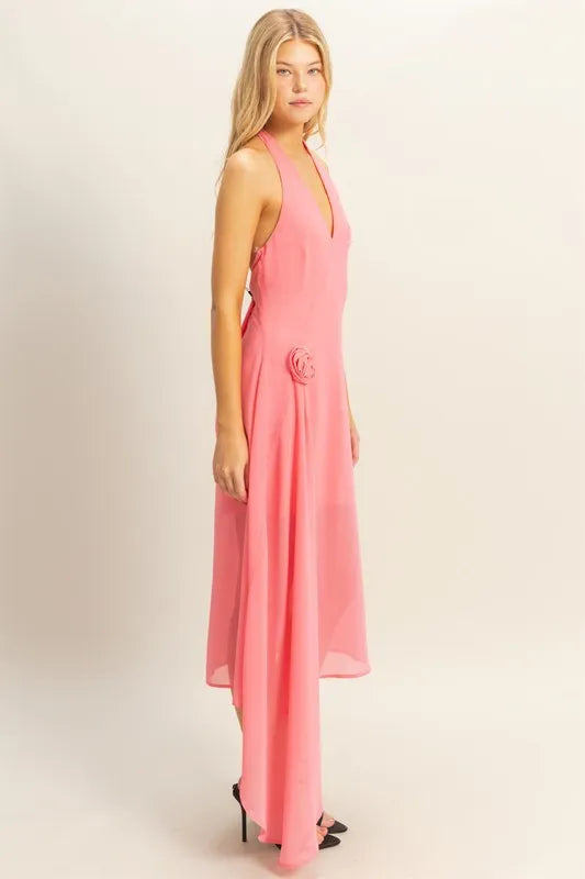 HYFVE Chiffon Halter Asymmetrical Hem Dress – view 2