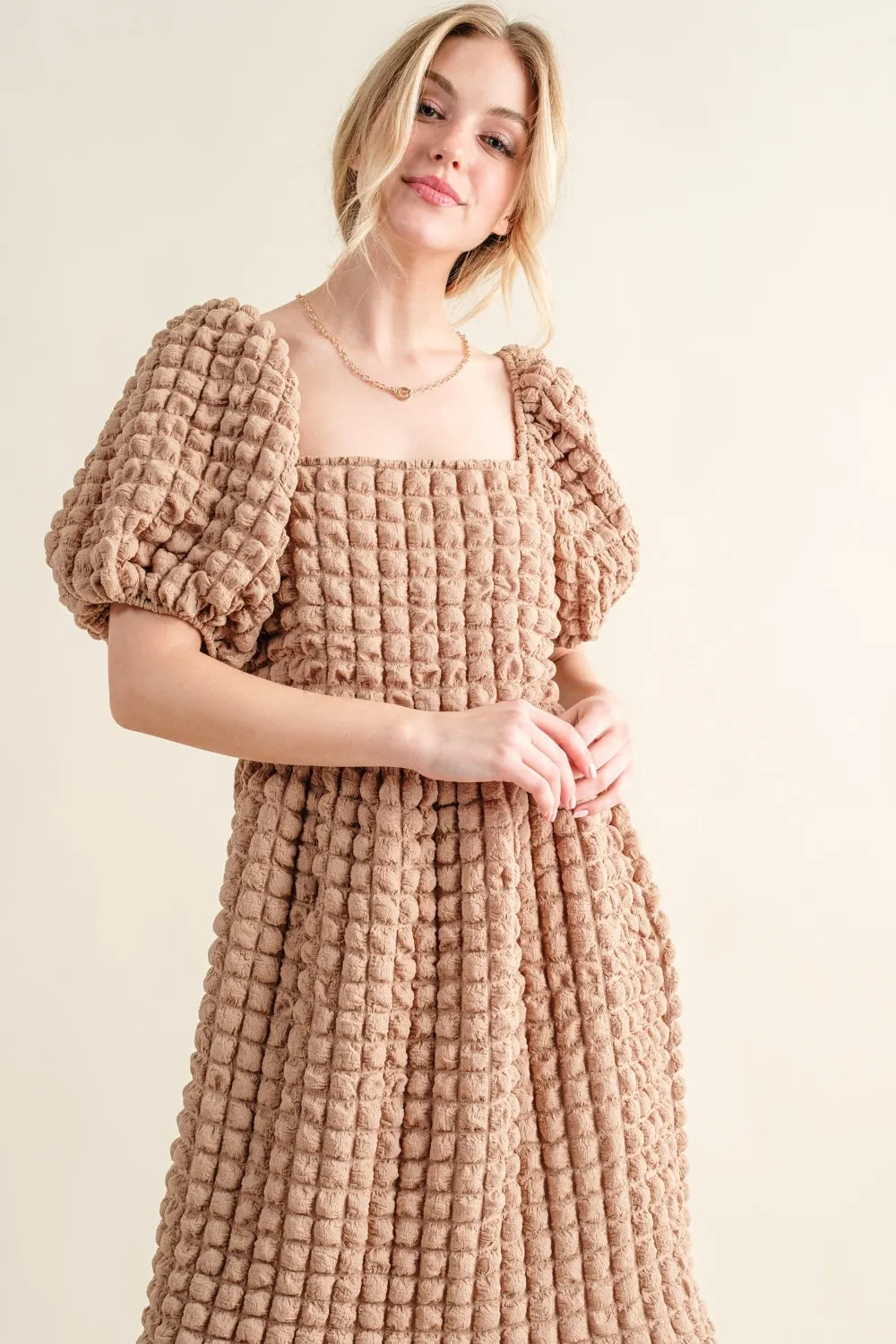 And The Why Square Neck Puff Sleeve Dress – view 4