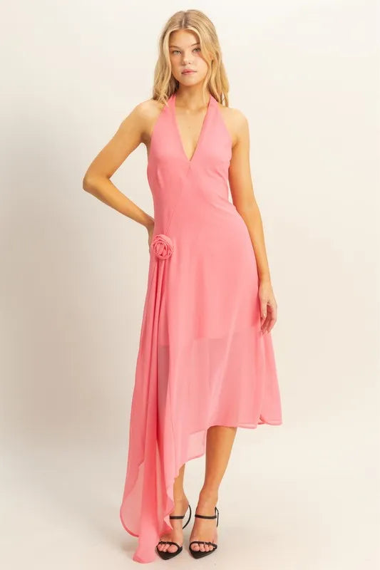 HYFVE Chiffon Halter Asymmetrical Hem Dress – Urban House Fashion