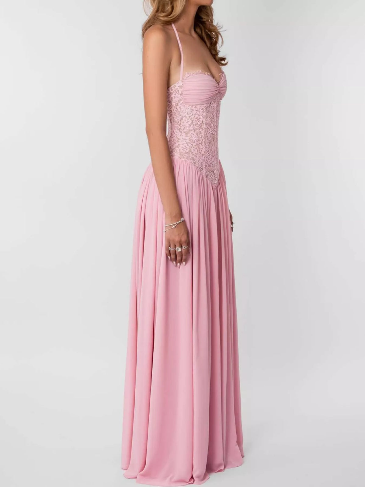 Lace Corset Halter Neck Maxi Dress – view 4