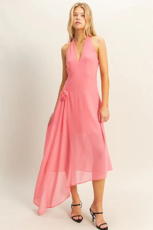 HYFVE Chiffon Halter Asymmetrical Hem Dress – view 4