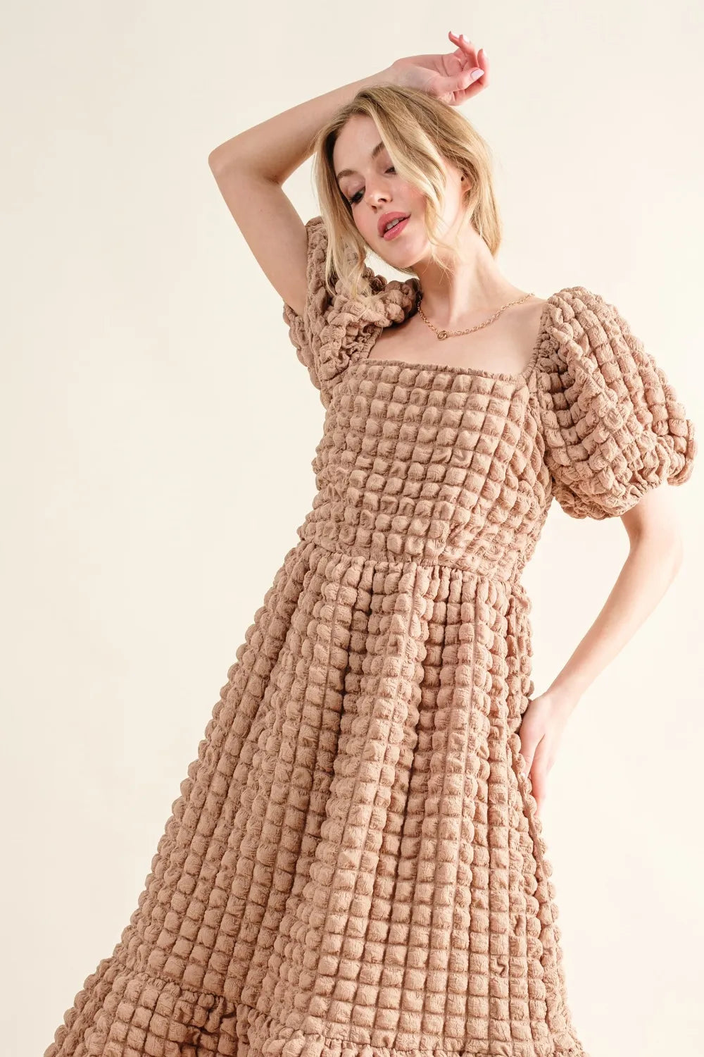 And The Why Square Neck Puff Sleeve Dress – view 3