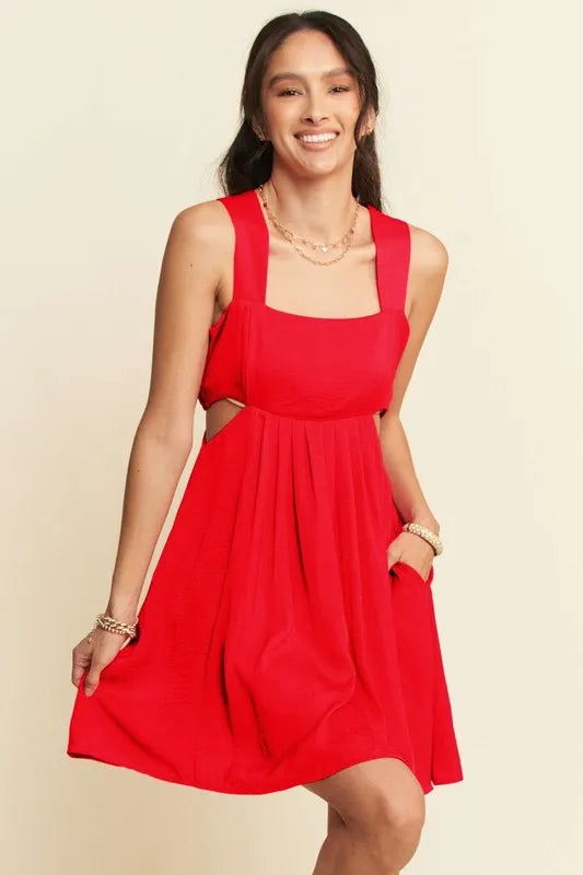 Davi & Dani Washed Satin Cutout Skirt Bandeau Mini Dress – Urban House Fashion