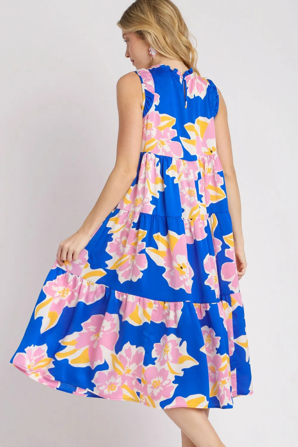 Umgee Floral Tiered Midi Tank Dress – view 4