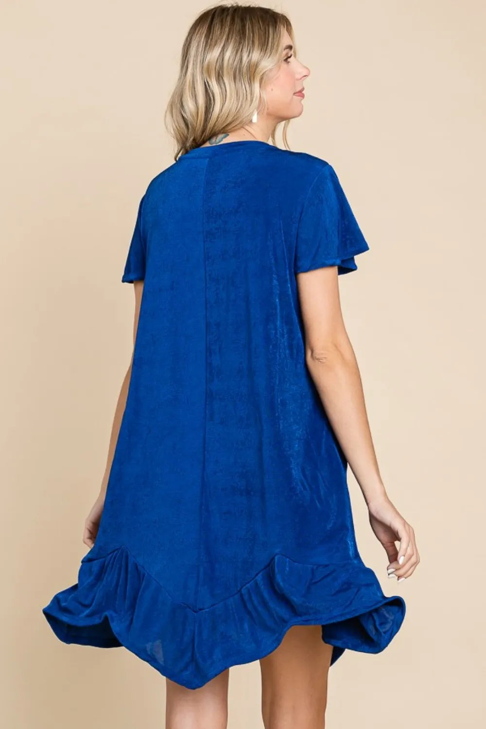 Culture Code Short Sleeve Ruffled Asymmetric Hem Dress – view 2