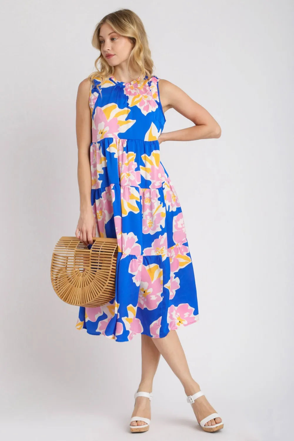Umgee Floral Tiered Midi Tank Dress – Urban House Fashion
