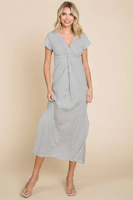 Culture Code Striped Twisted Detail Dress – Urban House Fashion