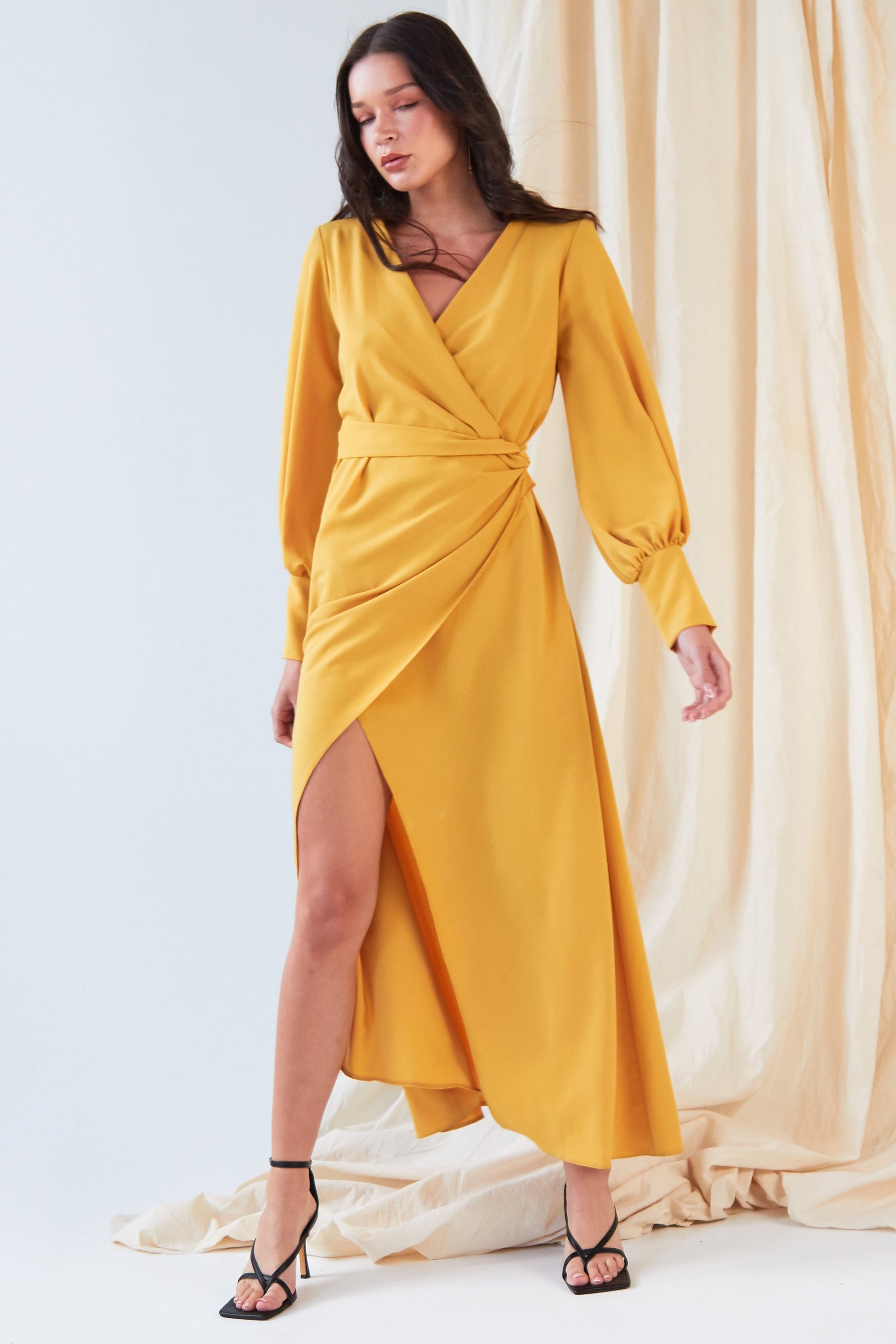 Mustard Wrap Dress Urban House Fashion Mustard Wrap Dress Urban House Fashion