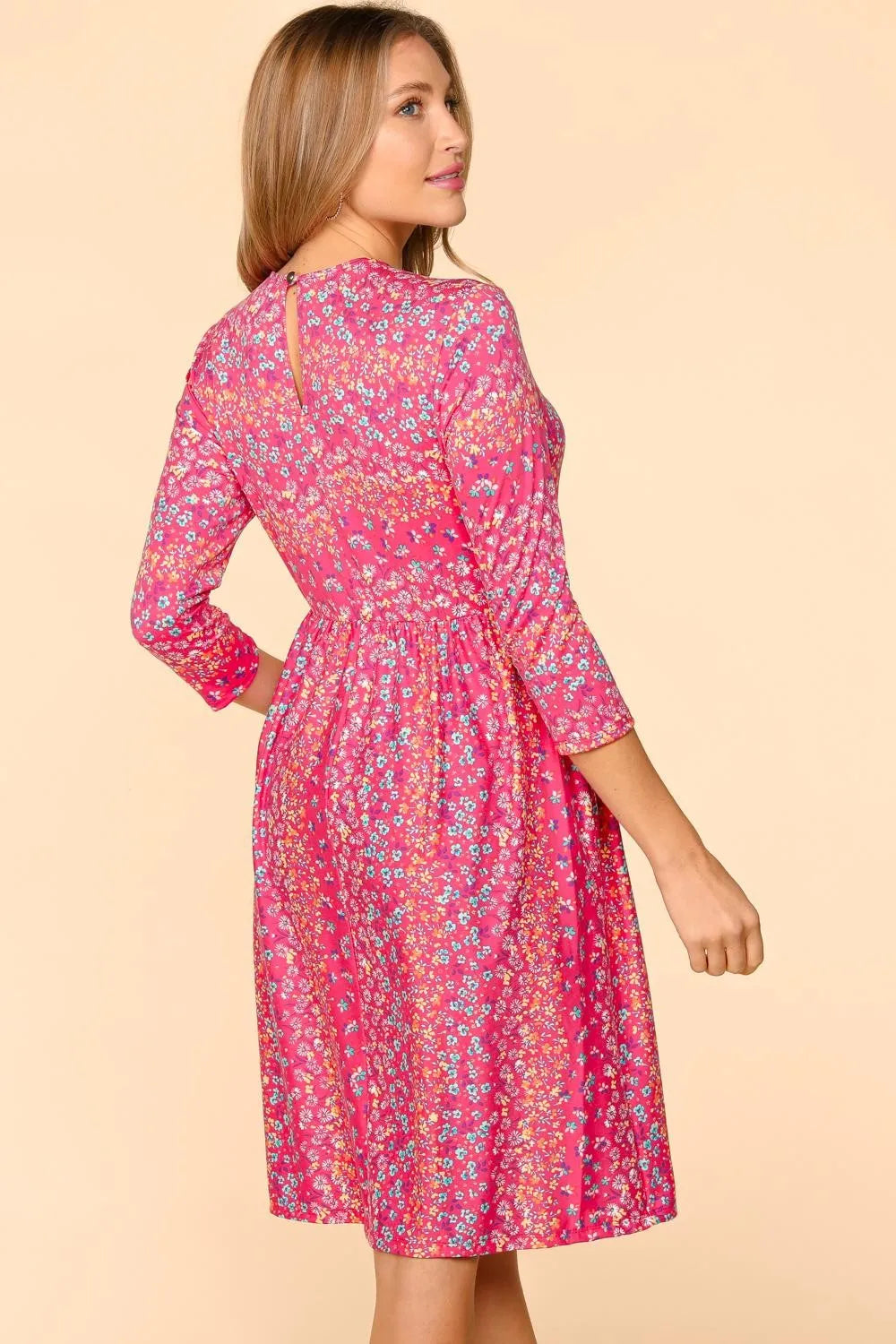 Haptics Round Neck Floral Dress with Pockets – view 2